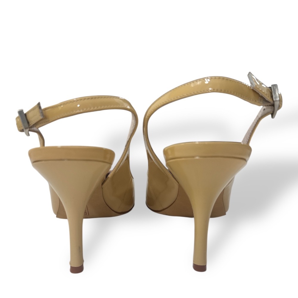 Vince Camuto Stefania Slingback Pumps Petal Nude Patent Leather Heels 10.5M‎ EUC - Picture 3 of 11